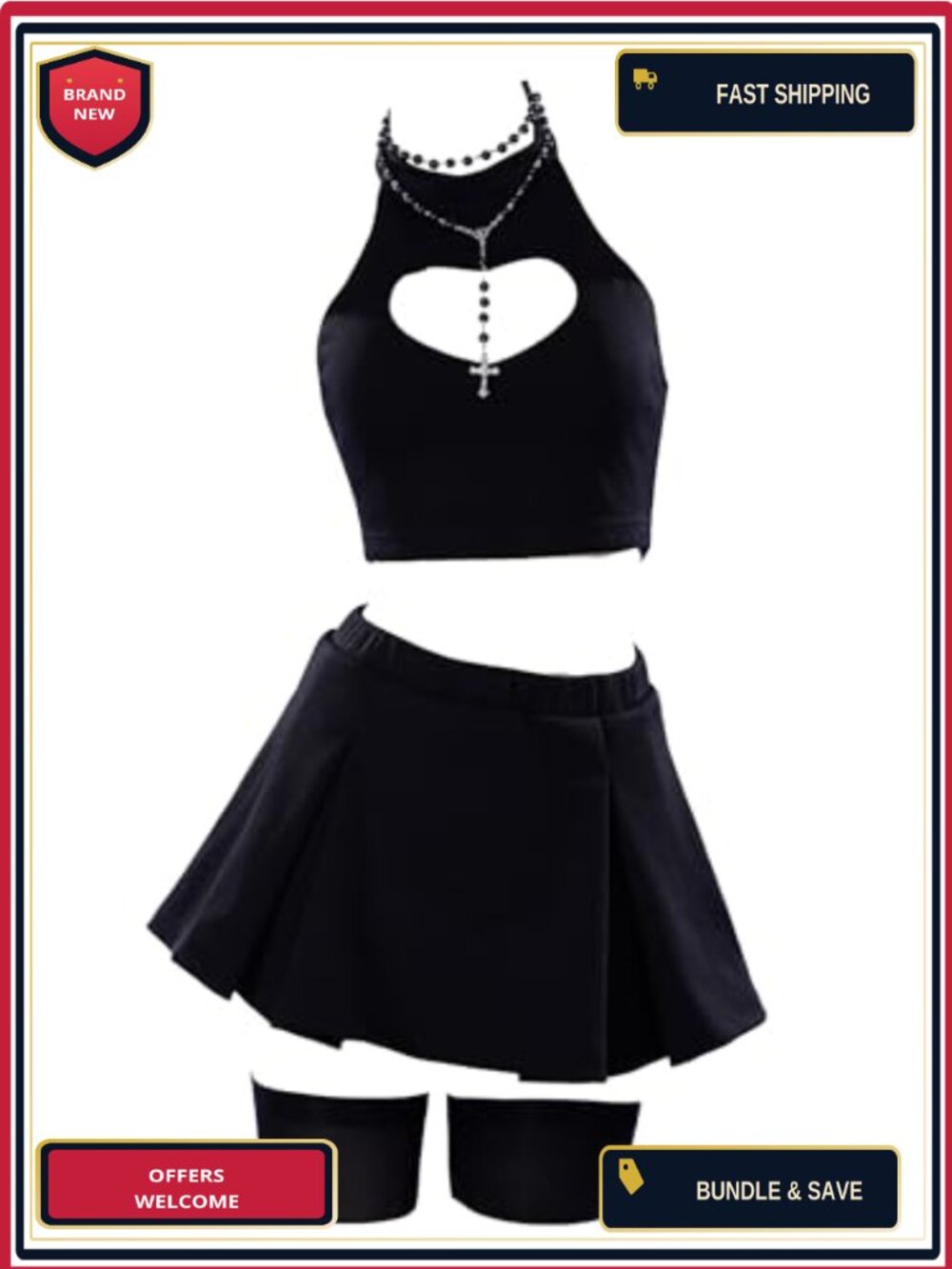 Women Halter Bikini Set Polyester Spandex Hollowed-Out Heart-Shaped Two-Piece